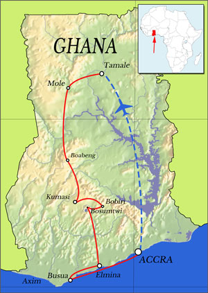 kaart Togo reis